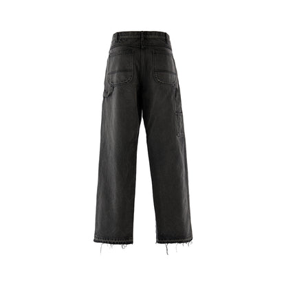 072 BLK DENIM PAINTER PANTS