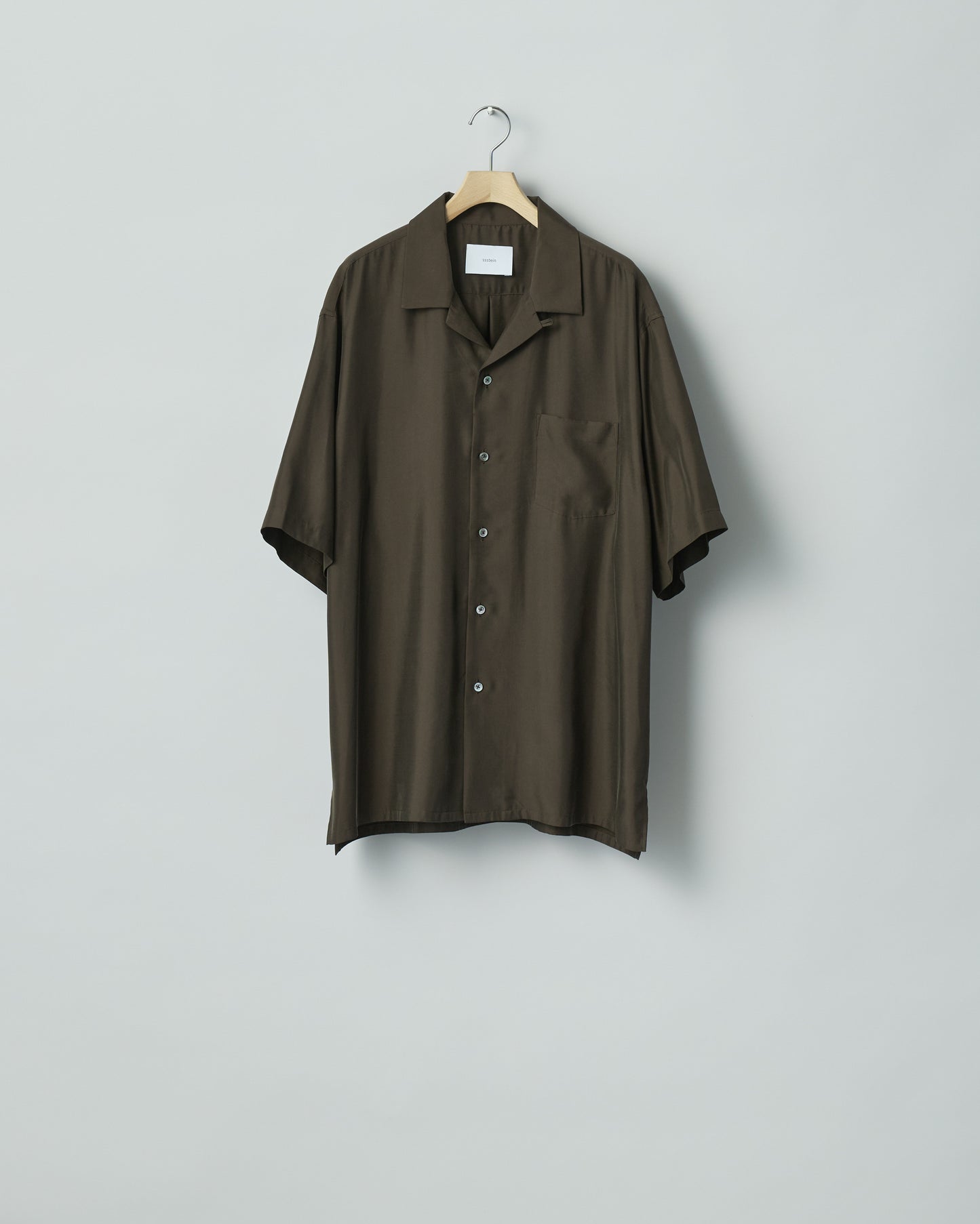 CUPRO TWILL OVERSIZED OPEN COLLAR SS SHIRT