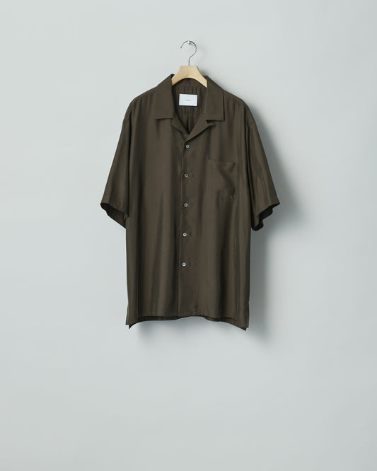 CUPRO TWILL OVERSIZED OPEN COLLAR SS SHIRT