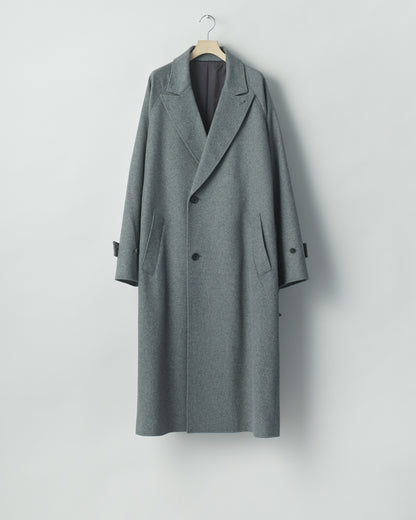 WOOL CASHMERE OVERSIZED PEAK LAPEL CHESTER COAT