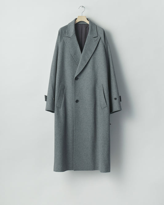 WOOL CASHMERE OVERSIZED PEAK LAPEL CHESTER COAT