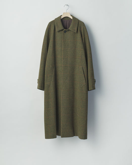 BRITISH TWEED RAGLAN SLEEVE BALMACAAN COAT
