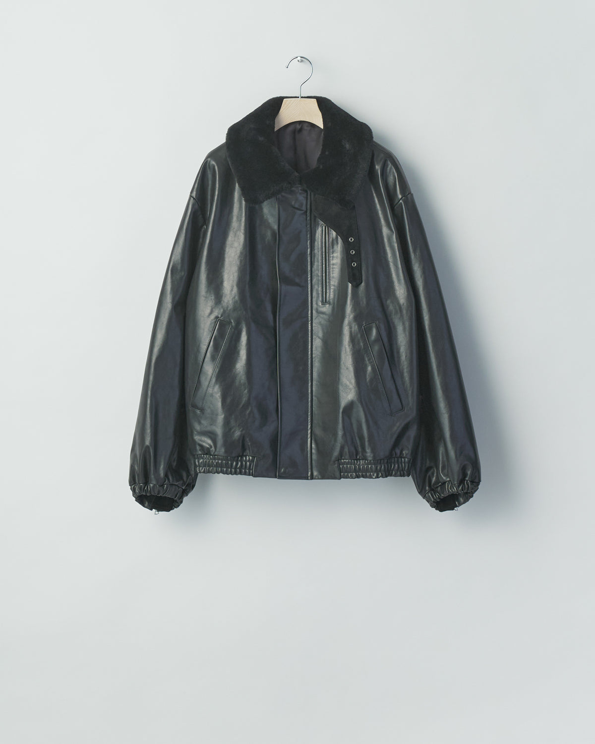 MOUTON COLLAR CALF ZIP JACKET