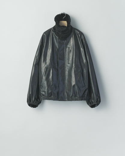 MOUTON COLLAR CALF ZIP JACKET