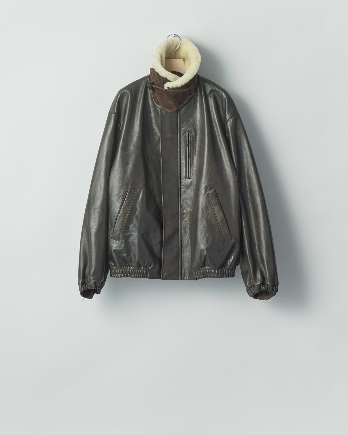 MOUTON COLLAR CALF ZIP JACKET