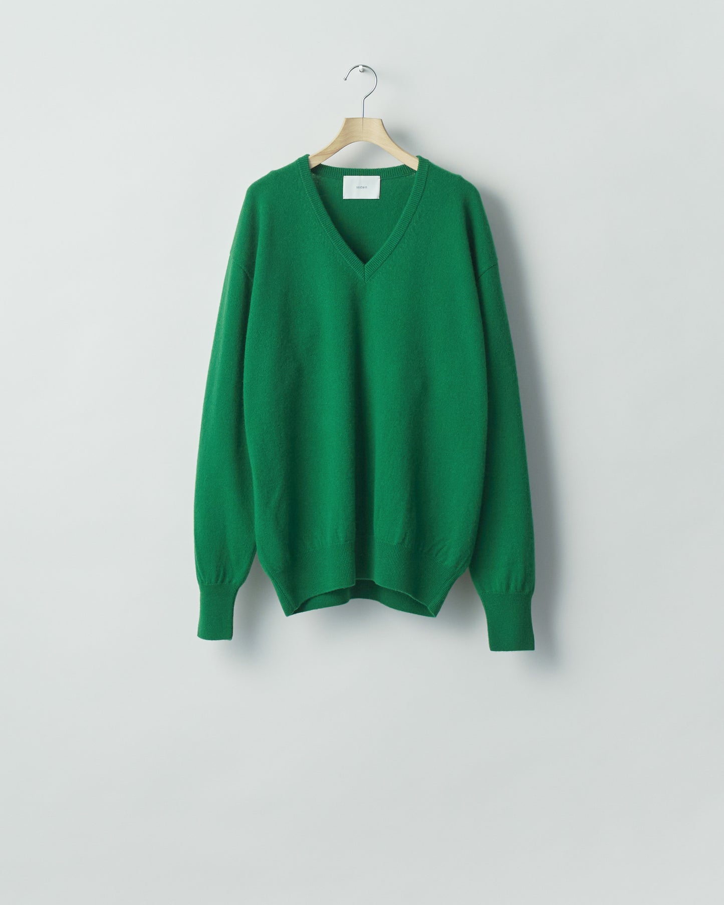 PURE CASHMERE KNIT V NECK LS