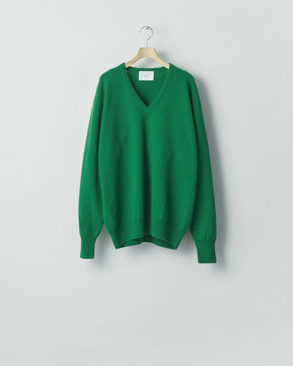 PURE CASHMERE KNIT V NECK LS