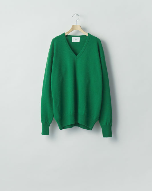 PURE CASHMERE KNIT V NECK LS