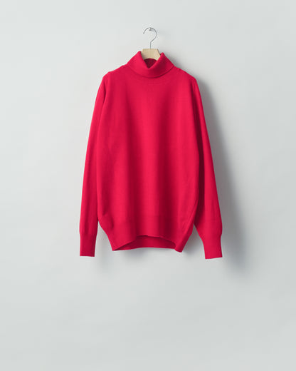 EXTRA FINE WOOL KNIT TURTLE NECK LS