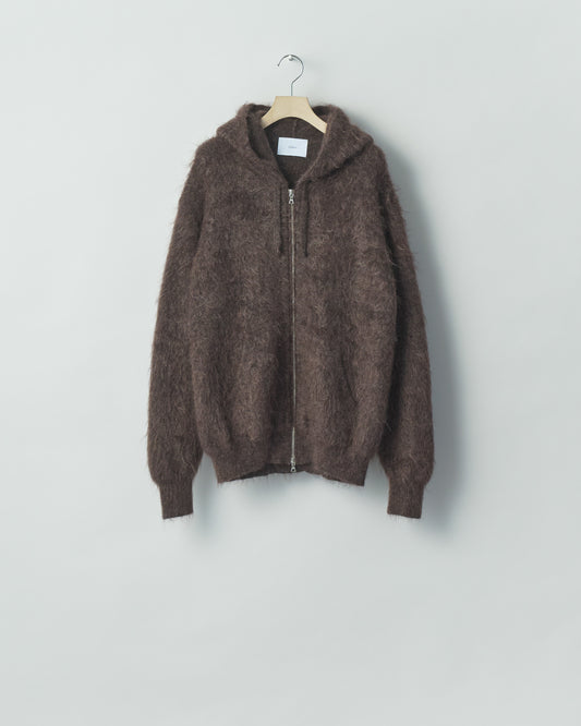KID MOHAIR KNIT ZIP HOODY