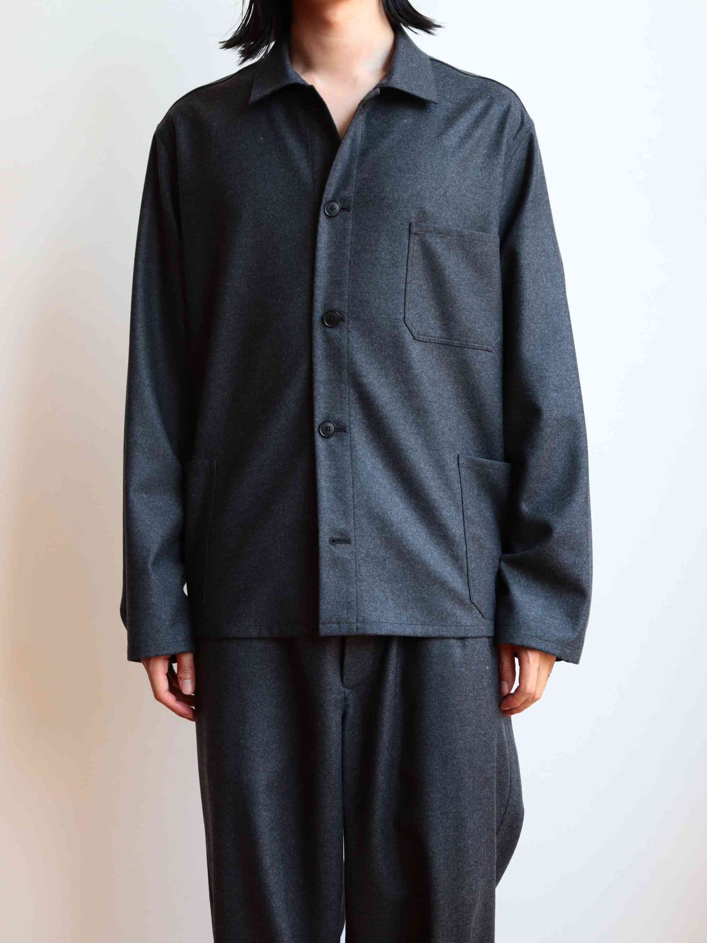COAT084 Even Gray Flannel Blouson