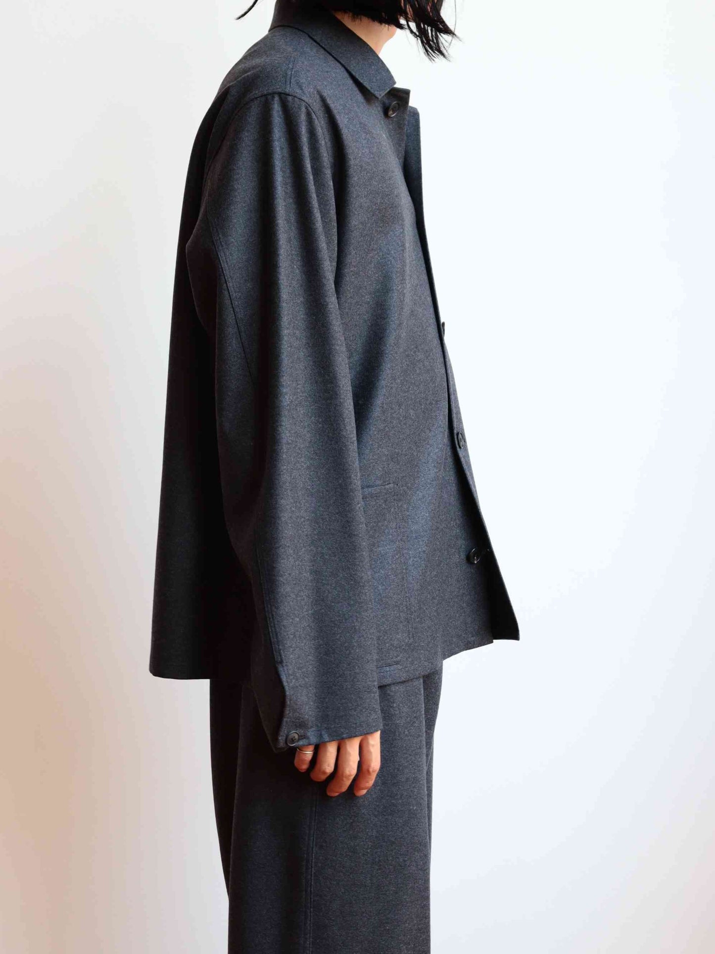 COAT084 Even Gray Flannel Blouson