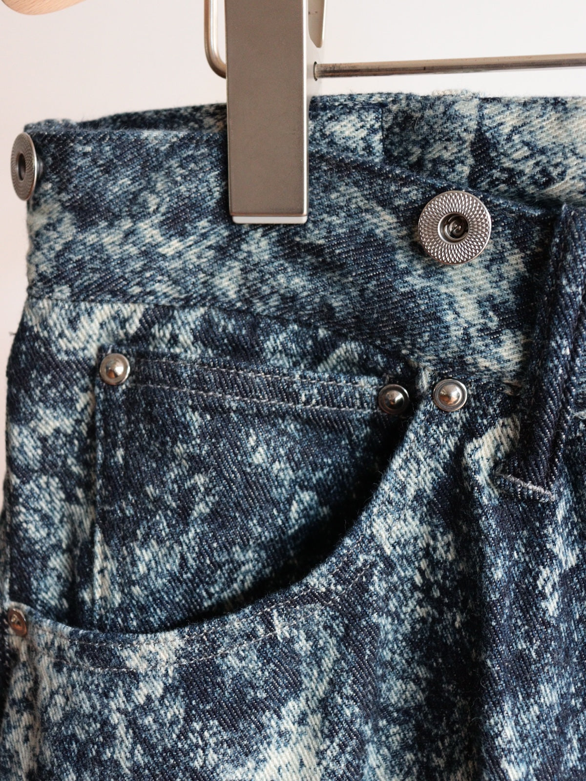 Lot.704 DENIM TROUSERS C.1920’S -Discharged Print