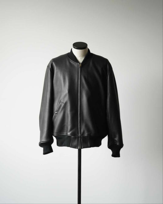 カーフスキン ジップブルゾン