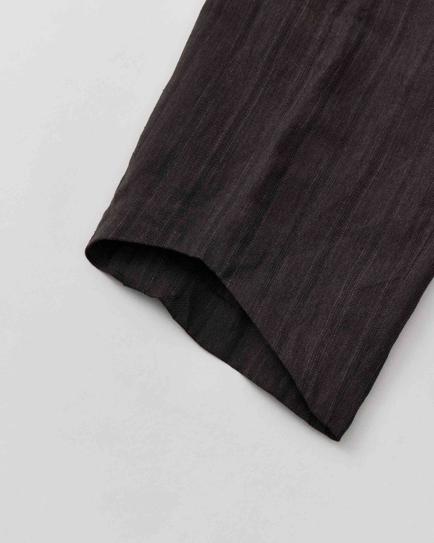 S.SCHENKER / ウールリネンストライプ フライングVトラウザー