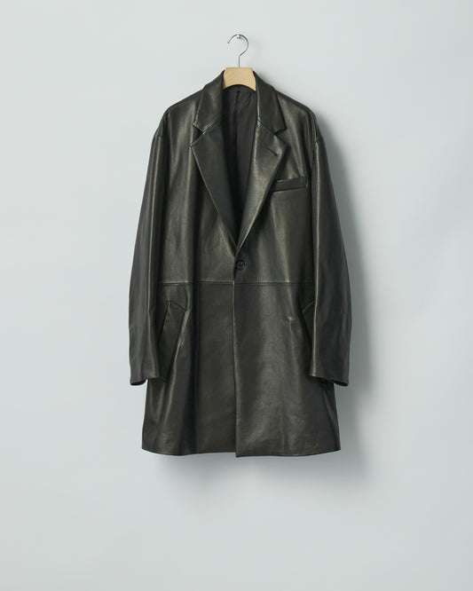 sssteinのLAMBS LEATHER HALF COATのBLACKの商品画像です。こちらの商品は通販で購入が可能です。