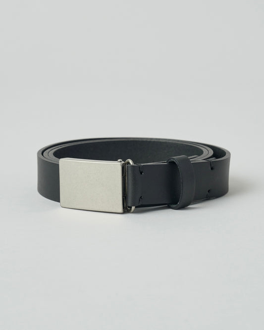 ssstein LEATHER BELT (PLAIN BUCKLE) BLACK 通販