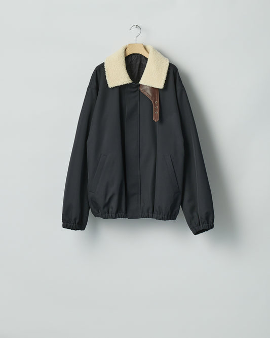 ssstein MOUTON COLLAR PADDED JACKET DARK NAVY 物撮り 通販