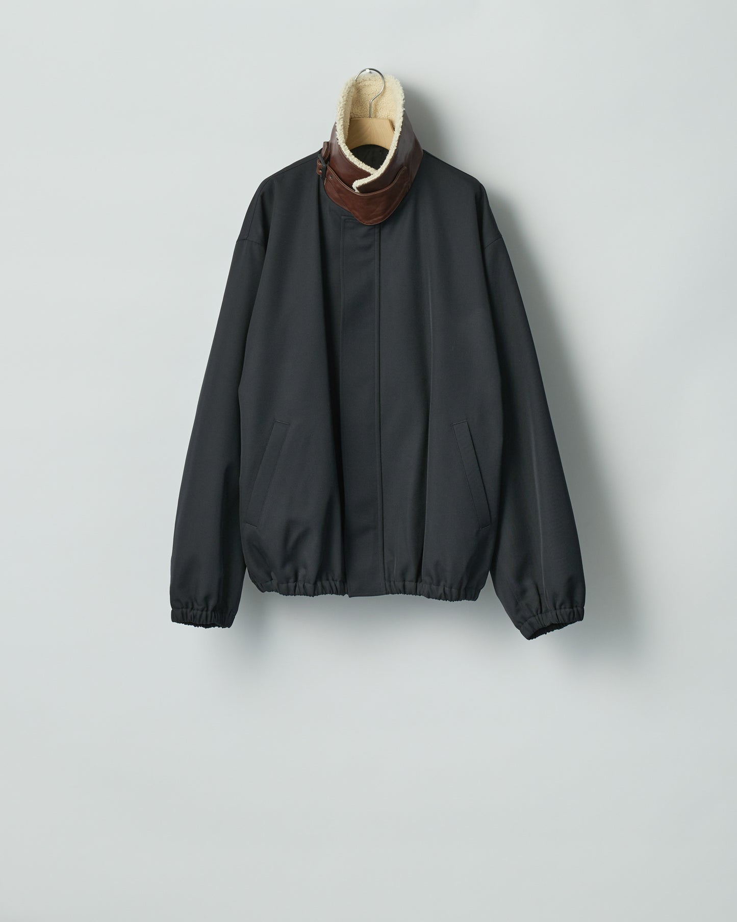 ssstein MOUTON COLLAR PADDED JACKET DARK NAVY 物撮り 立ち襟 通販
