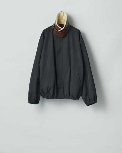 ssstein MOUTON COLLAR PADDED JACKET DARK NAVY 物撮り 立ち襟 通販