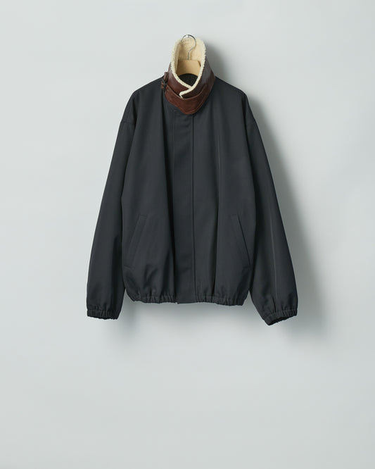 ssstein MOUTON COLLAR PADDED JACKET DARK NAVY 物撮り 立ち襟 通販